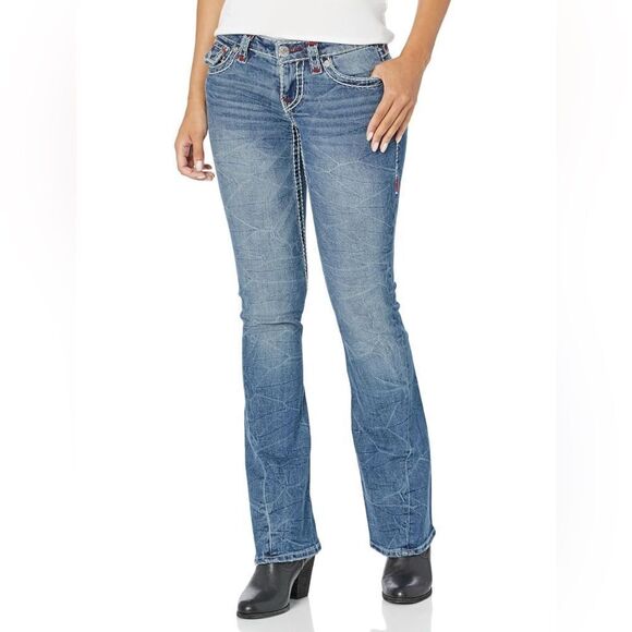 True Religion Women's Misses Joey Low Rise Flare Jean Macau Wash NEW with tag - Picture 2 of 4